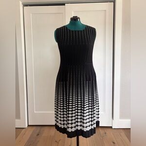 Elegant Black and White Polka Dot Dress